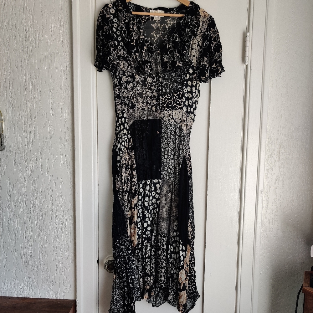 Vintage Patch Work Midi Dress